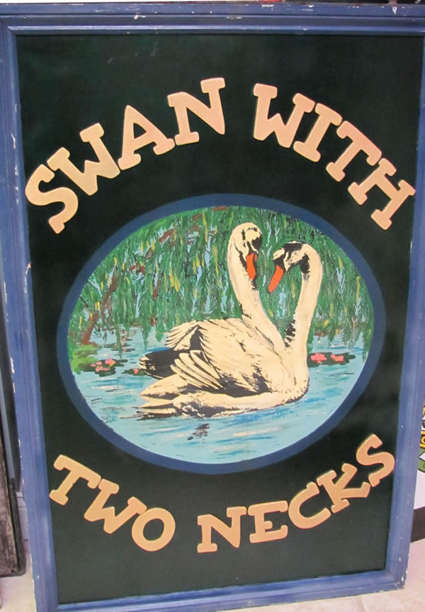 PUB SIGN- swan with two necks-opt